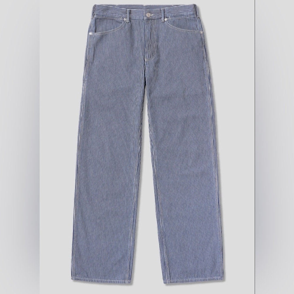 AYR Men's Blue Pinstripe Straight Jeans